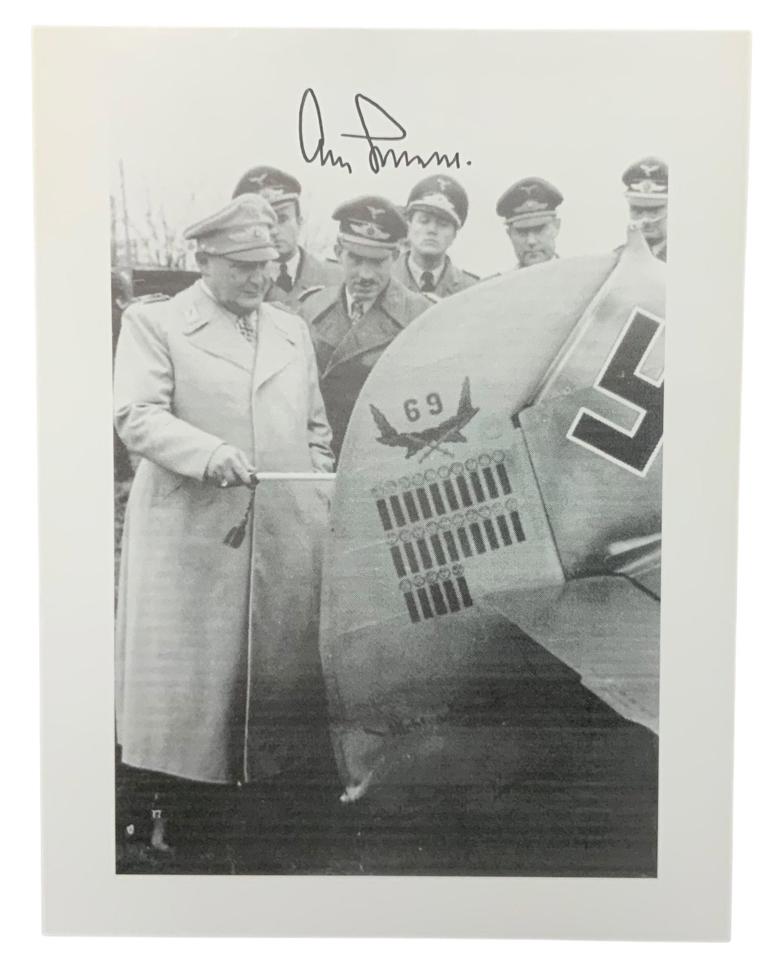 WWII German Luftwaffe General Adolf Galland Flying Ace Signed Photo: Adolf Josef Ferdinand Galland (19 March 1912-9 February 1996) was a German Luftwaffe general and flying ace who served throughout WWII in Europe. He flew 705 combat missions, and fought on the Western
