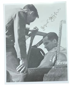 WWII German Luftwaffe Fighter Ace Gerhard Schopfel Knights Cross Signed Photo
