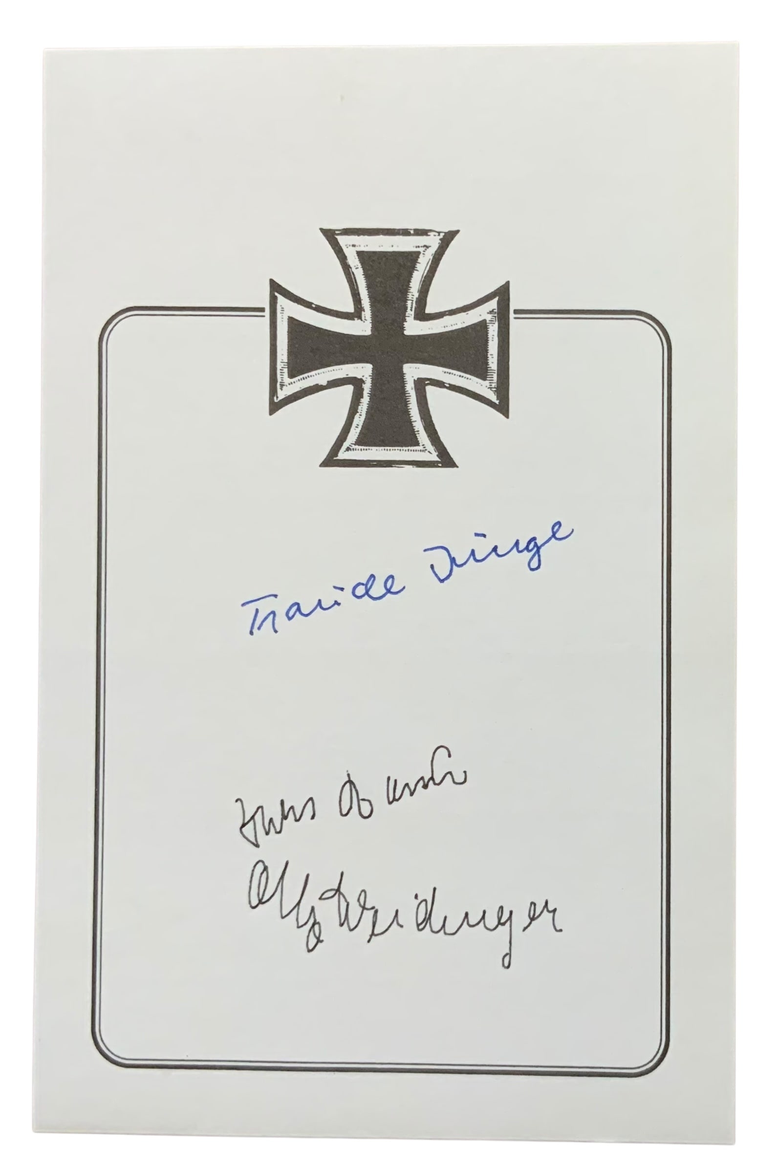 WWII Hitler’s Third Reich Junge Secretary, Baur Pilot, Weidinger Waffen Signed: German Adolf Hitler’s Third Reich Personalities: Traudl Junge Hitler’s Private Secretary, Hans Baur Hitler’s Personal Pilot, Otto Weidinger Waffen Signed Book Plate. Gertraud "Traudl" Junge (16