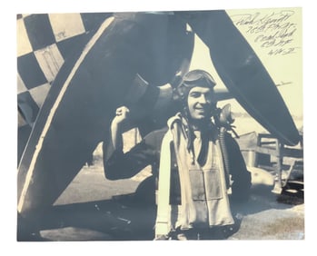 WWII Ace Pilot Richard Hewitt Duxford 78th Fighter Group 8th Air Force Signed Photo