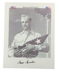 WWII POW Bataan Death March Survivor Abie Abraham Signed Photo