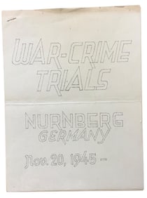 WWII 1945 War Crime Trials Nurnberg, Germany Original Packet