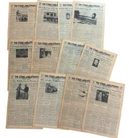 WWII 1943 Star & Stripes London, England Edition Newspaper Lot (12)