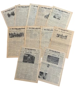 WWII 1944 Star & Stripes London, England Edition Newspaper Lot (11)