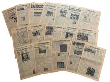 WWII 1945 Star & Stripes London, England Edition Newspaper Lot (17)