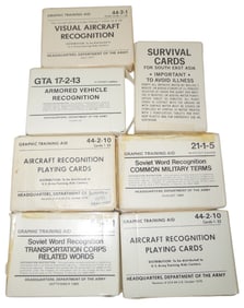 Lot (7) US Military Vietnam - 80s Recognition Card Decks