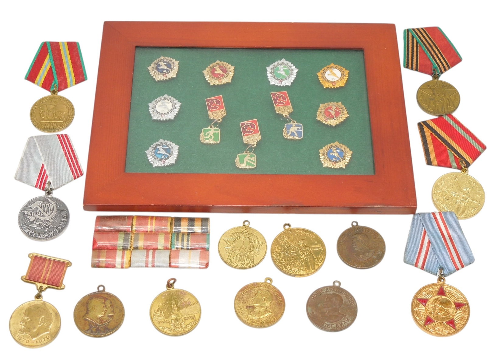 Lot Cold War Soviet Union Russia Medals, Ribbons, & Pins: Large lot of insignia as shown.