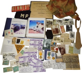 WWII - Modern US Military Paper, Ephemera, & Medal Bonanza Lot