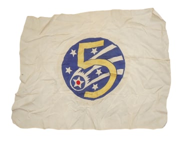 WWII US 5th Army Air Force AAF Unit Silk Flag