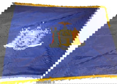 Vintage New York State Embroidered Parade Flag From New York City 1949