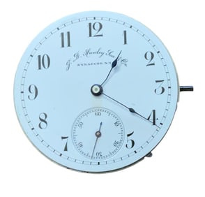 RARE 1870-1880 J.D. Hawley Son & Co. Syracuse Pocket Watch Movement 465336 & Dial
