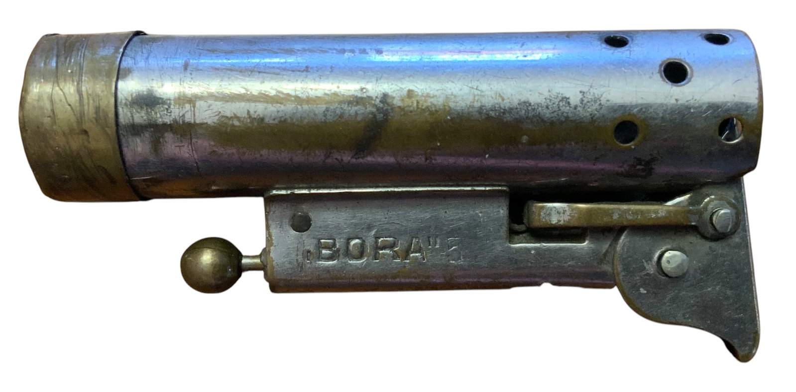 Pre WWI 1912 MEB Brass Trench Lighter BORA “5 Austria: Pre WWI July 30, 1912 MEB Brass Trench Lighter. BORA “5. Made in Austria. We have not tested this item to see if it is functional.