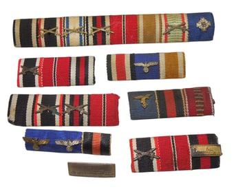 WWI - WWII German Military Uniform Ribbon Bars Iron Cross KvK Lot