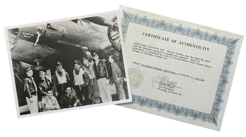 WWII Pilot Robert K. Morgan Memphis Belle Signed Photo w/ Certificate of Authenticity