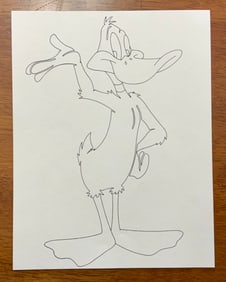 1969 Original Warner Bros. Animation Daffy Duck Production Line Sketch Cel