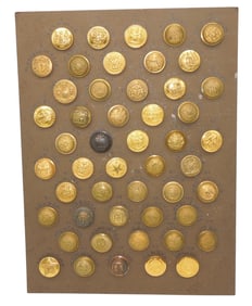 Lot Civil War - 1800s US Military State Seal Uniform Buttons Card