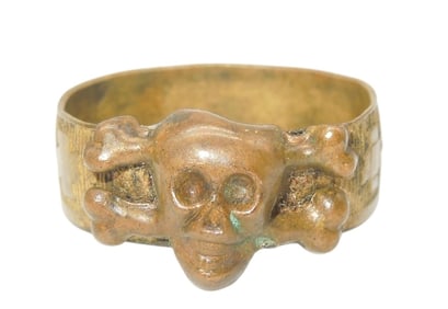 WWI German Skull Freikorps Troops Iron Cross Custom Soldier Ring