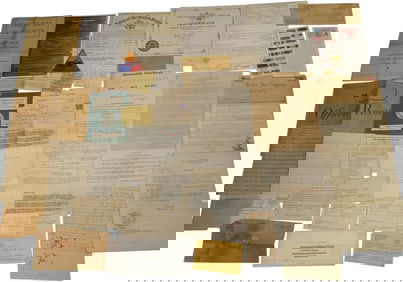 Lot WWII US Army Armored Soldier Documents Papers Patch