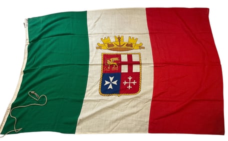 WWII Italian Merchant Ship Flag of SS Artigliere & Letter