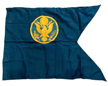 1986 Dated US Army Unassigned Branch Guidon Flag & QM Tag