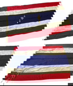 Lot (2) WWII Thailand Siam Military Naval Ship Gunboat Flags HMS Ratanakosin