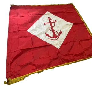 WWII US Navy Landing Forces Flag With Anchor & Fringe