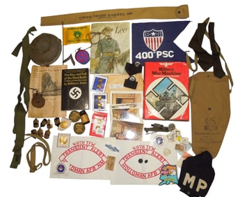 WWI WWII Vietnam Books Field Gear Pins Badges Flag Bonanza Lot