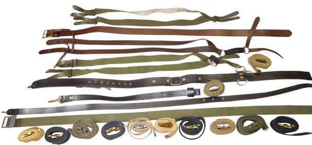 Lot WWII - Cold War Military Belts & Straps Lot