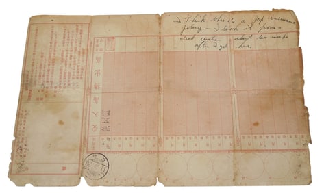 Captured WWII Japanese Insurance Policy Document