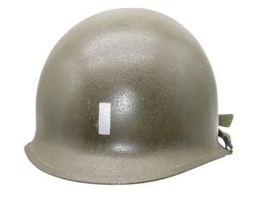Original Vietnam War US Army 1st Lieutenant Painted M-1 Helmet & Chinstrap