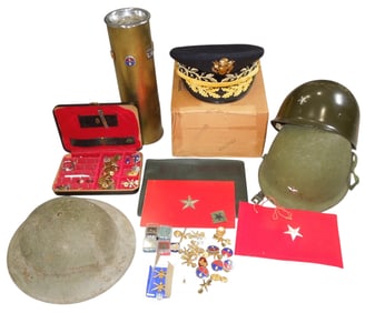 WWII - 1960s US Army Brigadier General Named Helmet Flag Artillery Group
