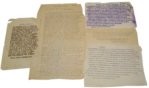 Lot of WWII Revolutionary Sicily Italy Anti-Allied Propaganda Documents Papers