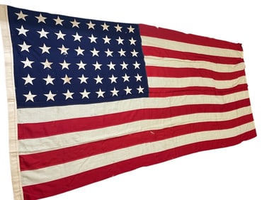 Large WWII US Military Cotton 48 Star American Flag