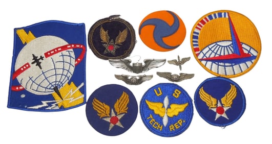 Lot WWII US Army Air Force Patches & Wings Bullion Aircrew Pilot Sterling