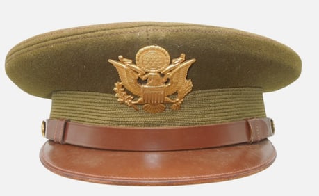 WWII US Army & AAF Army Air Force Officer Visor Hat Cap Size 7 1/8