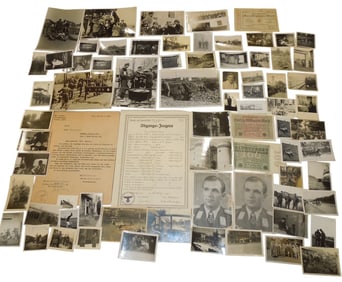 Lot WWII German Military Wehrmacht Photos, Money, & Documents