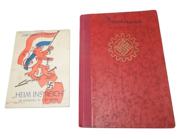 WWII German RAD Workers Book & 1944 Flight From Luxembourg Pocket Book