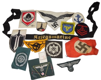 Lot WWII German Cloth Patches Kriegsmarine NSDAP Eagle Luftwaffe Patches
