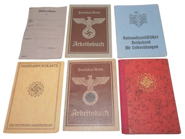 Lot WWII German Military RAD NSDAP Work Books ID Cards