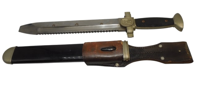 WWII German Red Cross Bayonet Dagger & Scabbard
