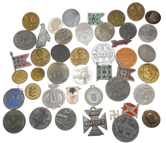 Huge Lot WWII German Military & NSDAP Tinnie Pins & Badges