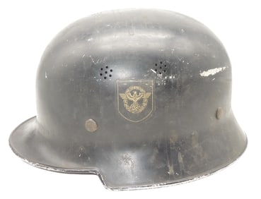 WWII German Single Decal Police Helmet & Liner