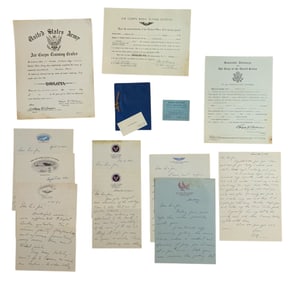 WWII 9th Air Force, 489th BS, 340th BG Named Killed In Crash Pilot Document & Letter Group