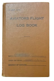 WWII Navy Squadron Two (VJ-2) 1944-45 Aviators Flight Log Book Greenlee