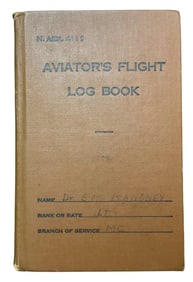 WWII Navy 1943-1946 Aviators Flight Log Book & Documents Mahoney