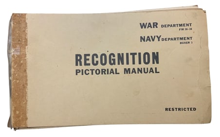 WWII 1943 Aircrafts Restricted Recognition Pictorial Manual