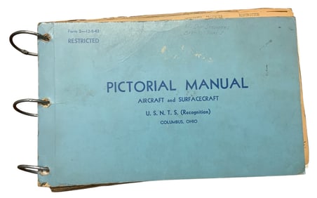 WWII 1942 Restricted Recognition Pictorial Manual Aircraft & Surfacecraft