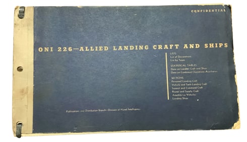 WWII 1944 US Navy Allied Landing Craft and Ships Confidential Manual