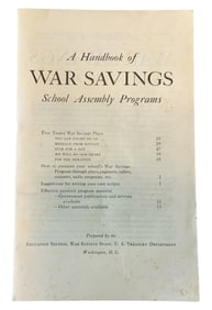 WWII 1943 RARE Handbook of War Savings School Assembly Programs Booklet Home Front