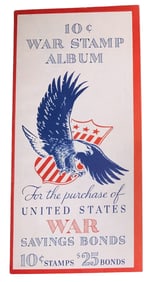 WWII 1942 War Stamps Saving Bonds Book Album Hitler, Goering, Mussolini, Japs Home Front